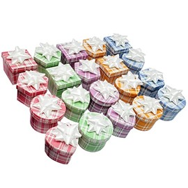 Rosenthal Collection Ring Gift Box - Multi Color and Shapes Comes with Beautiful White Bow - for Christmas, Birthdays, Weddings, Valentines Day and Graduations (Complete Set, 20 Pack)
