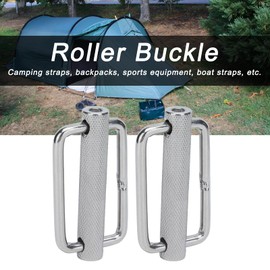 Sliding Buckle, Stainless Steel Knurled Sliding Belt Buckle, for Straps, Buckle Straps, Nylon Straps, Camping Straps, Suitcases, Backpacks, Sports Equipment, Marine Straps (50 mm)