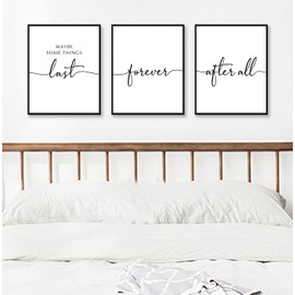 Maybe Some Things Last Forever After All, Master Bedroom Sign, Bedroom Wall Art, Master Bedroom Decor, Above Bed Art, Rustic Farmhouse Sign, Gift For Wedding, UNFRAMED 11x14inch