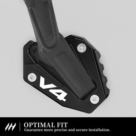 MotHeart Motorrad Seitenständer Pad für Multistrada V4 2020-2025 Multistrada V4S 2020-2025 Multistrada V4 Rally 2022-2024 Motorradteile Ständer-Verstärkung Zubehör (Schwarz)