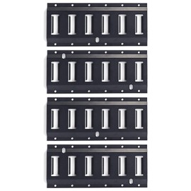 MorScan 4 Pack E-Track Rails, 1 Foot Length E Tracks, Black Heavy Duty Steel E Track Tie Downs & Anchors for Cargo Securement in Trucks, Trailers, Vans, Flatbeds, Warehouses, Garages, Workshops