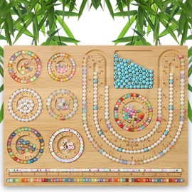 NOAVAOL Bead Boards for Jewelry Making, Combi Bamboo Beading Board for Jewelry Bracelet Making, Beading Trays Jewelry Design Mats for Necklace, Bracelet, DIY Design
