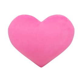 Pink Heart Pillow Fluffy Heart Shaped Throw Pillow 14X17 Inch Large Cute Plush Pillow Heart Plushie Back Cushions Heart Shaped Pillows Faux Rabbit Fur Decorative for Wedding Room Outdoor