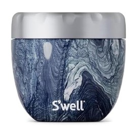 S'well 12821-H20-H64065 Stainless Steel Bowls - 21.5oz - Azurite Marble Eats - Triple-Layered Vacuum-Insulated Containers Keeps Food Cold for 11 Hours and Hot for 7 - Condensation/ Leak-Free