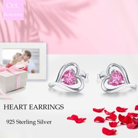 LAVUMO Earrings Silver 925 Rose Gold Women's Stud Earrings Set Gifts for Women Girlfriend Mum Best Friend Mother Grandma for Birthday Valentine's Day Christmas Jewellery Ladies, Sterling Silver, Cubic