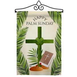 Ornament Collection Happy Palm Sunday Garden Flag Set Wall Hanger Religious Faith Hope Grace Peace Dove Christian Religion Easter House Decoration Banner Small Yard Gift Double-Sided, Made in USA