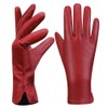 MGGMOKAY Womens Touchscreen Nappa Lambskin Leather Gloves(100% Cashmere Lining),Red,X-Large