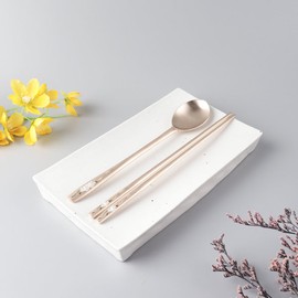 Sutami Bangjja Yugi Silver Inlaid Cutlery Set Plum Blossom 3P + Gift Packaging / 수타미 방짜유기 은상감 수저세트 매화 3P+선물포장