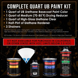 Restoration Shop - Dove Gray Urethane Basecoat with Clearcoat Auto Paint - Complete Medium Quart Paint Kit - Professional High Gloss Automotive, Car, Truck Refinish Coating
