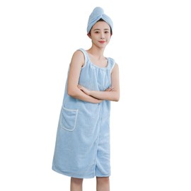 JIAHG Women's Sauna Kilt Women's Bath Towel Bathrobe Shower Towel Spa Beach Swimming Soft Absorbent Towel Sauna Towel Sauna Skirt Sauna Sarong 75 cm x 150 cm (Blue, 135 x 85 cm)