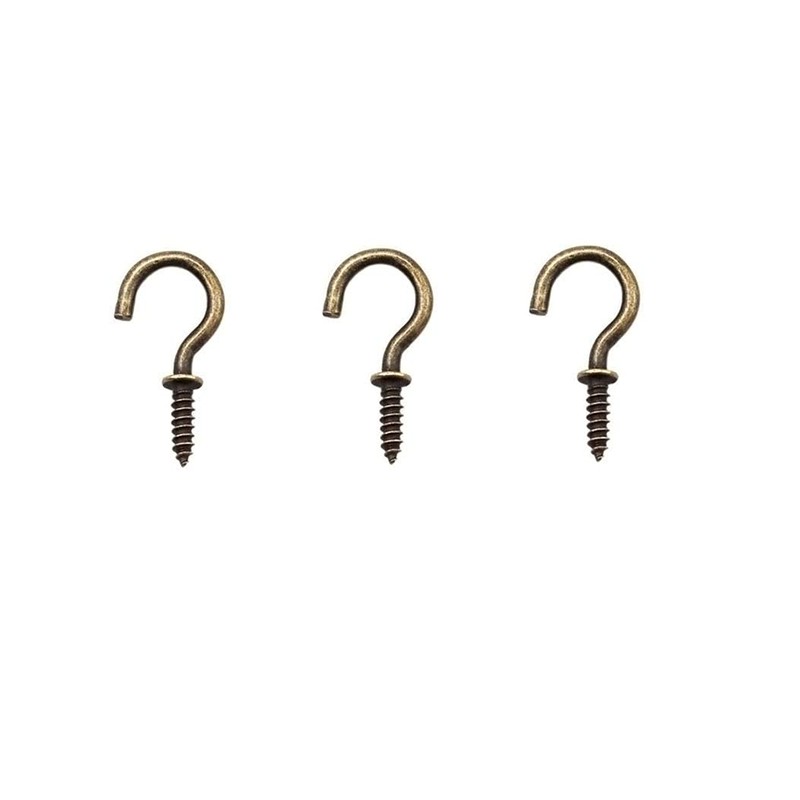 IDEALSV Small Bronze Ceiling Hooks - 5/8'' Screw-in Lights &