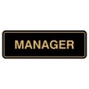 Standard Manager - Placa decorativa para puerta y pared, Black/gold,