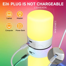 SiJiMingyue Rechargeable Light Bulbs for Non-Hardwired Fixtures, Battery Backup Bulb for Sconces and Lamps with Remote Timer, 3 Color Temps, Dimmer, Magnetic, E26 (2, 3 Color-E27)