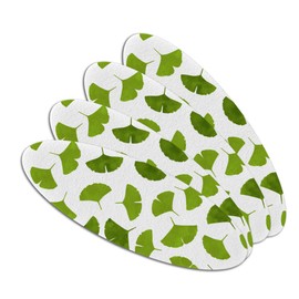 Ginko Biloba Leaves Pattern Double-Sided Oval Nail File Emery Board Set 4 Pack