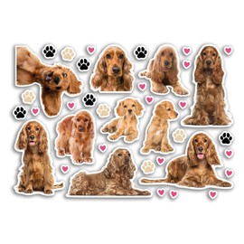 A5 Sticker Sheet Cocker Spaniel Vinyl Stickers - Dogs Puppy Animals Scrapbooking Travel Decoration Label Friend Girls Boys Aesthetic #80800