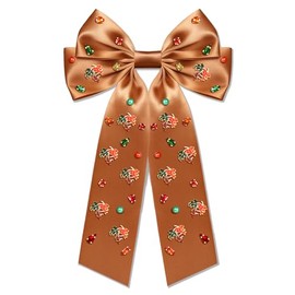 Thanksgiving Hair Bows for Women Autumn Fall Hair Bow Clips Pumpkin Maple Leaf Hair Bows Big Orange Satin Hair Ribbons Bows Thanksgiving Fall Accessories Costume Outfits Gifts (Pattern B1)
