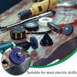 Lawn Mower Blade Sharpener, 2 Pack Mower Blade Sharpener Durable Sharp lawnmower blade sharpener with Blade Balancer for Any Power Drill Hand Drill Most Lawnmowers (Mower blade sharpener-2pcs)