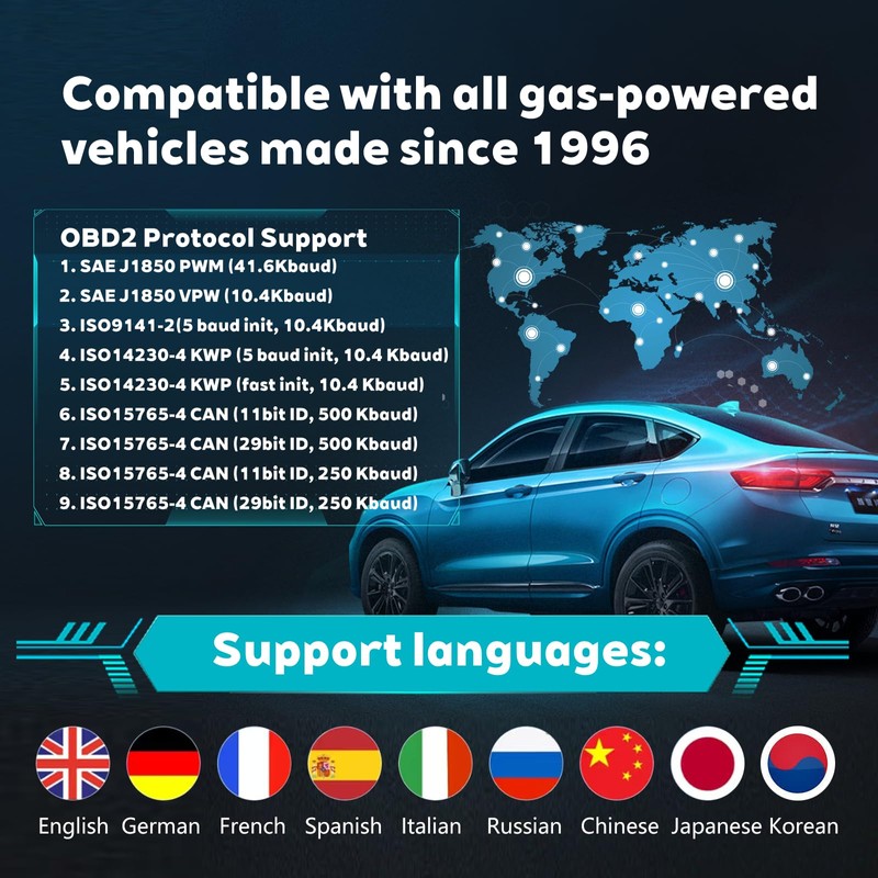 Universal Bluetooth OBD2 Scanner - Advanced Car Diagnostic Tool for