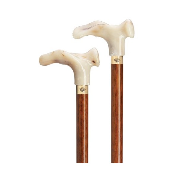 Right Hand Cane with White Acrylic Comfort Handle on Hardwood