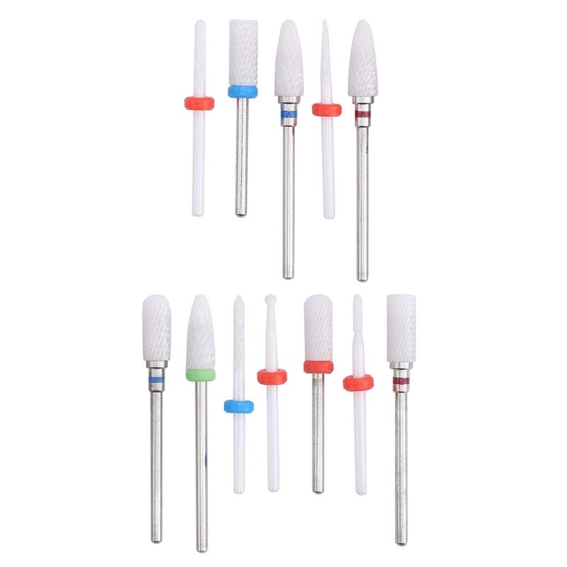Eujgoov 12pcs Ceramic Cutter Drill Rotary Burrs for Electric Manicure