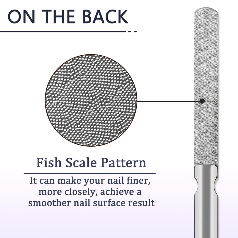 LNAUJS 1 Pack Round Tip Stainless Steel Nail File, 4.76