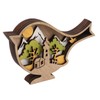 Wooden Bird Statues with Light 3D Hollow Hand Carved Birds