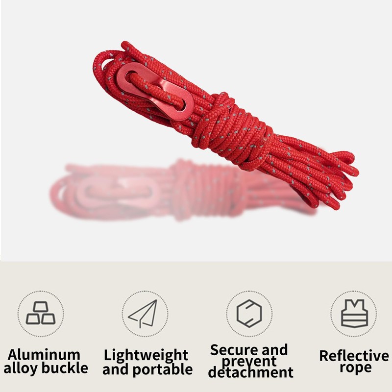 Skyzone 6 Pack Reflective Ropes - 4mm x 4M Camping