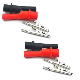 FainWan Juego de 2 pares de clips de cocodrilo de silicona, profesional 1000 V 10 A, kit de prueba de clip de plomo de prueba de plátano, extensión de prueba compatible con sonda de probador de multímetro Fluke HI