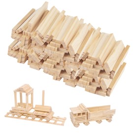 SWoob Balsa Wood Sticks 100pcs 105 x 21 x 7 mm Wooden Sticks for Craft Square Wooden Dowels Suitable for Model Making, Home Decoration and DIY Crafts