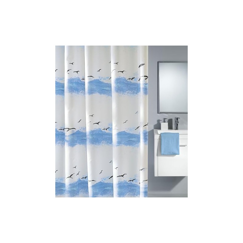 Kleine Wolke 733 Textile Shower Curtain Seaside Design Crocus Blue
