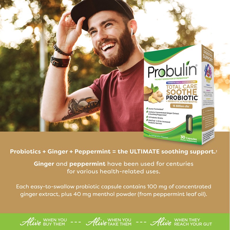 Probulin Total Care Soothe Probiotic, Supplement for Digestive Support, 30