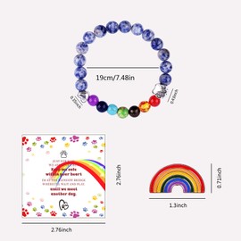 Zenithow Pet Memorial Gifts,Rainbow Bridge Bracelet for Beloved Pets,Cat Memorial Gifts for Loss of Cat, Dog Passing Away Remembrance Sympathy Gift