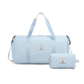 FANDARE Women's Travel Bags Men's Classic Sports Bags Hand Luggage with Cosmetic Bag Weekender Shoulder Bag Overnight Hospital Bag Swimming Bag Training Bag Tote Bag, lightblue