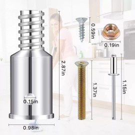 Elesunory 6Pcs Threaded Tip Replacement Ultra Threaded Tip Repair Kit Metal Broom Handle