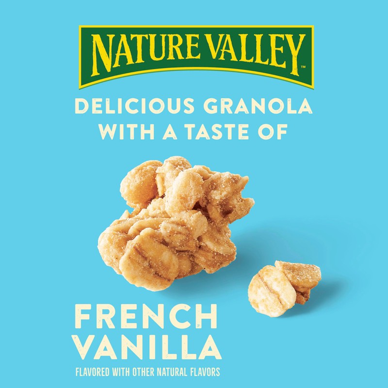 Nature Valley Protein Granola, French Vanilla Granola, Resealable Snack Pouch,