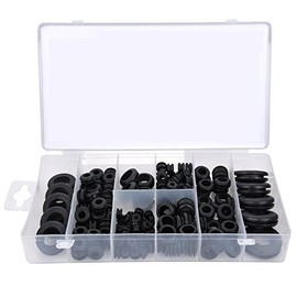 DollaTek 200pcs Rubber Grommet Set Harness Grommet Wire Seal