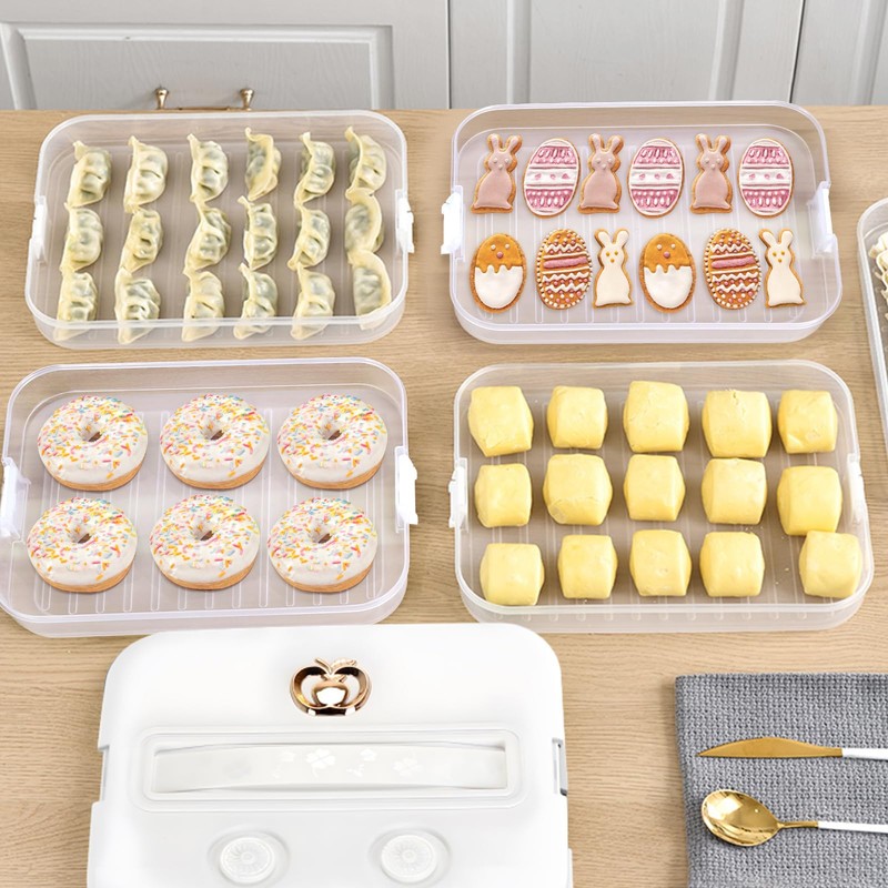 OFFKITSLY Food Storage Containers with Lids, Plastic Cookie Storage Containers