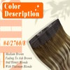 Fshine Invisible Wire Hair Extensions Color 4/27/60/8 Brown Ombre Ash