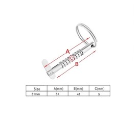 2 Pieces of Stainless Steel Marine Spring Pins, Spring Loaded Safety Pin 5mm Marine Grade 316 Stainless Steel Quick Release Pins Boat Tongue Pins For Ship Top Deck Hinges