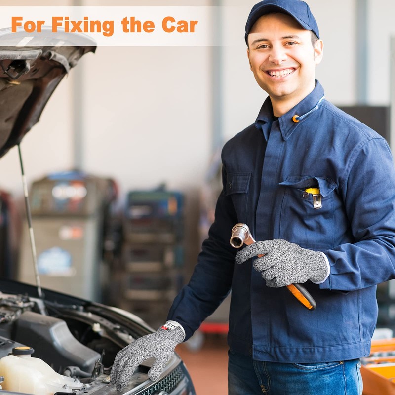 Chuarry 10 Pairs Cut Resistant Gloves Cutting Proof Gloves Level