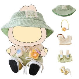 Juego de ropa para muñeca LBB, ropa para LBB, juego de 4 piezas de ganchillo, ropa para teléfono celular, mochila para LBB, accesorios de ropa elegantes y adorables para muñecas (sin muñeca) (verde)