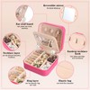 Hillban Bridesmaid Gifts Jewelry Box with Mirror, PU Leather Small