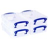 Really Useful Plastic Storage Box 0.75 Litre Clear (Pack of