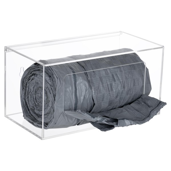 Heyrelda Acrylic Trash Bag Storage Dispenser with Lid, Garbage Bag