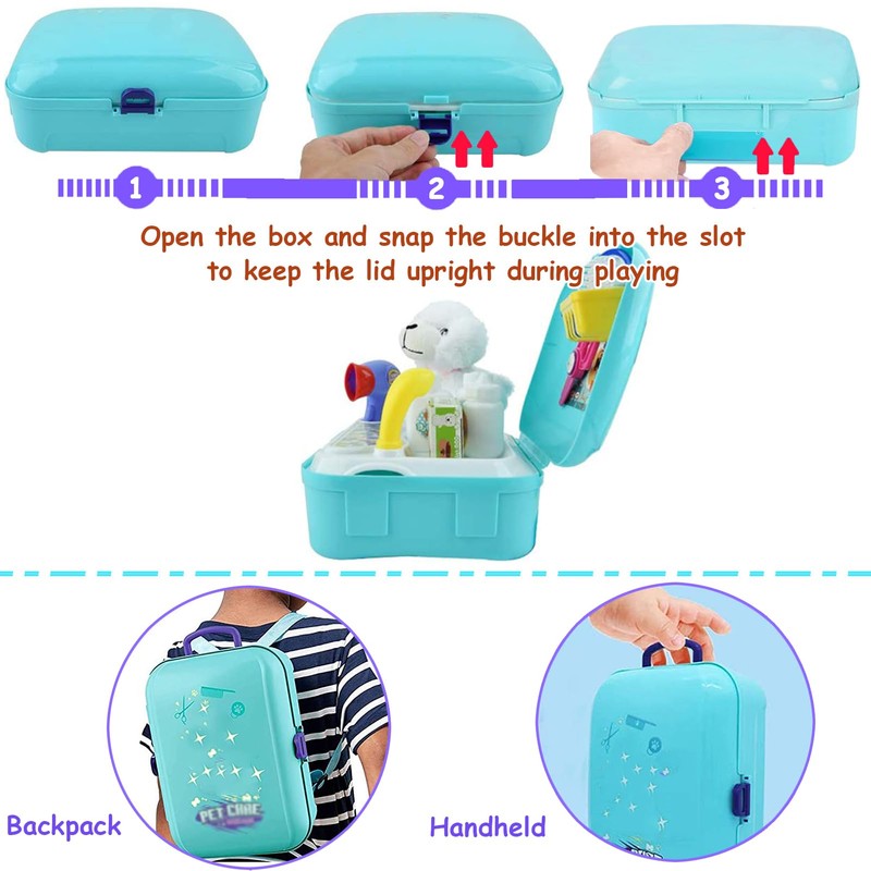 TEUVO Pet Care Play Set Doctor Kit for Kids, 16