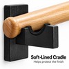2-Piece Wooden Wall-Mount Baseball Bat Holder Display Rack with Soft