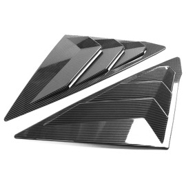 IKON MOTORSPORTS, Window Louver Compatible with 2022-2025 Honda Civic 11th Gen 4-Door Sedan, Carbon Fiber Print ABS Plastic Side Vent Window Scoop Louver Cover Trim Pair