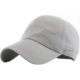 KB-LOW LGY Classic Cotton Dad Hat Adjustable Plain Cap. Polo Style Low Profile (Unstructured) (Classic) Light Gray Adjustable