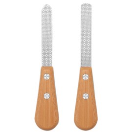 NTRUXZP 2 x Professional Nail Files with Wooden Handle, High-Quality Nail Set for Manicure and Pedicure, Professional Nail Files, Manicure Nail File, Leather Case with Packaging