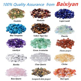 1500Pcs Chip Gemstone Beads DIY Jewelry Making, Healing Engry Crystals Polishing Crushed Irregular Shaped Beads with Box (15 Materials)